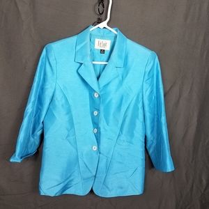 4/10- Le Suit Electric Blue Jacket Size 10P